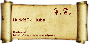 Hudák Huba névjegykártya