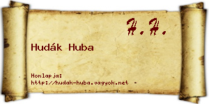 Hudák Huba névjegykártya